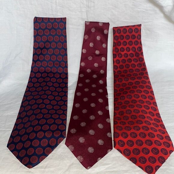 VINTAGE THE FIRST NATIONAL BANK OF CHICAGO Silk Ties-Lot of 3 - Picture 1 of 7